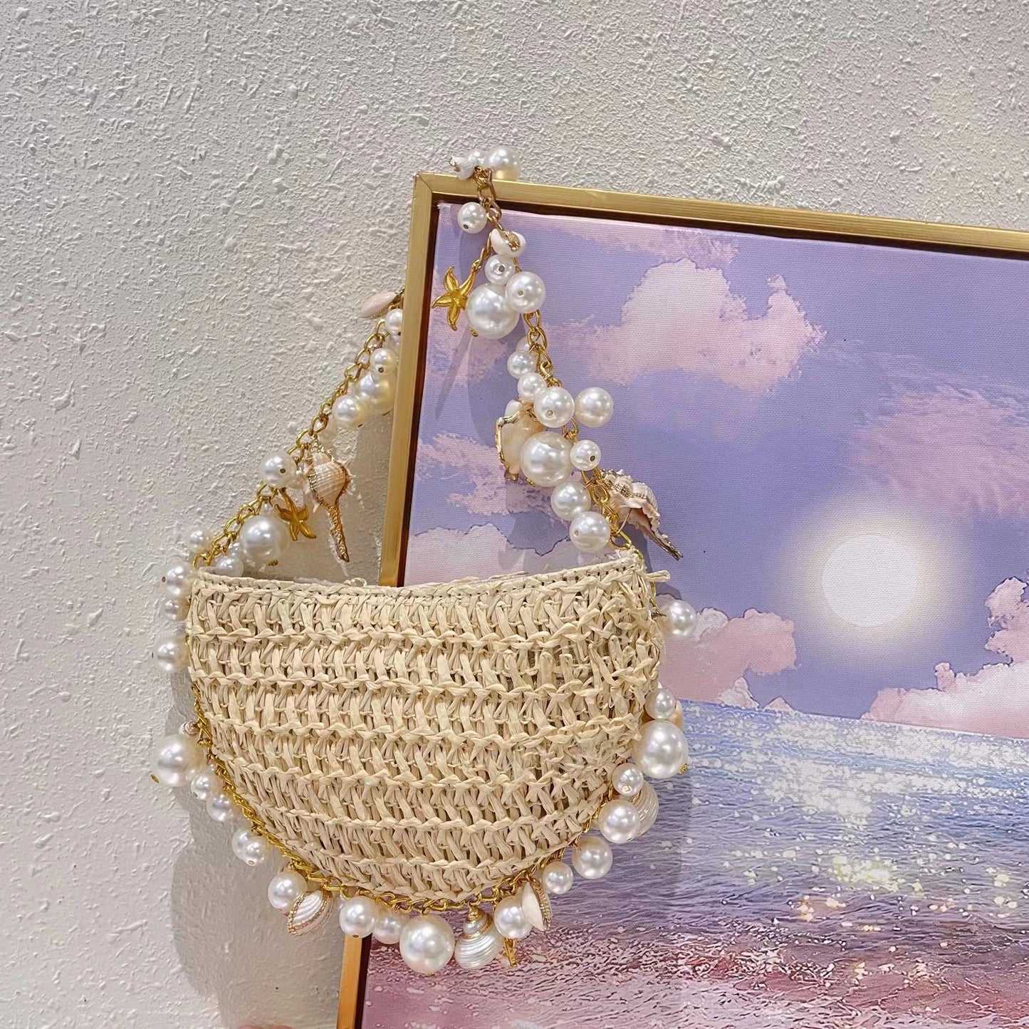 The Nyra Seashell Woven Bag