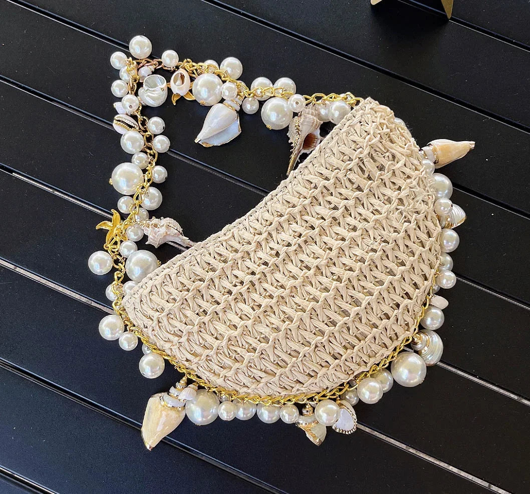 The Nyra Seashell Woven Bag