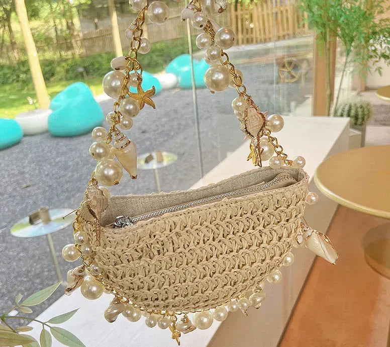 The Nyra Seashell Woven Bag