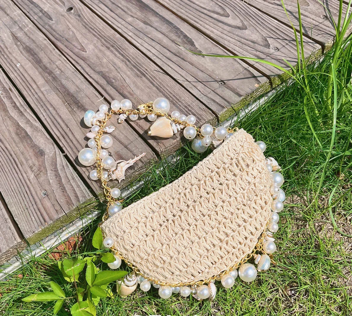 The Nyra Seashell Woven Bag