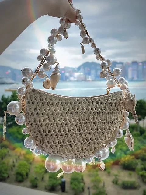 The Nyra Seashell Woven Bag